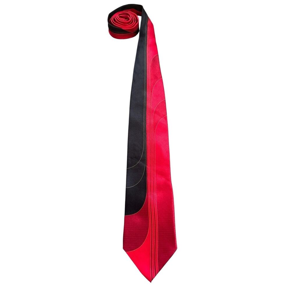 Giorgio Brutini Men's Black And Red Silk Professional‎ Modern Tie 66"